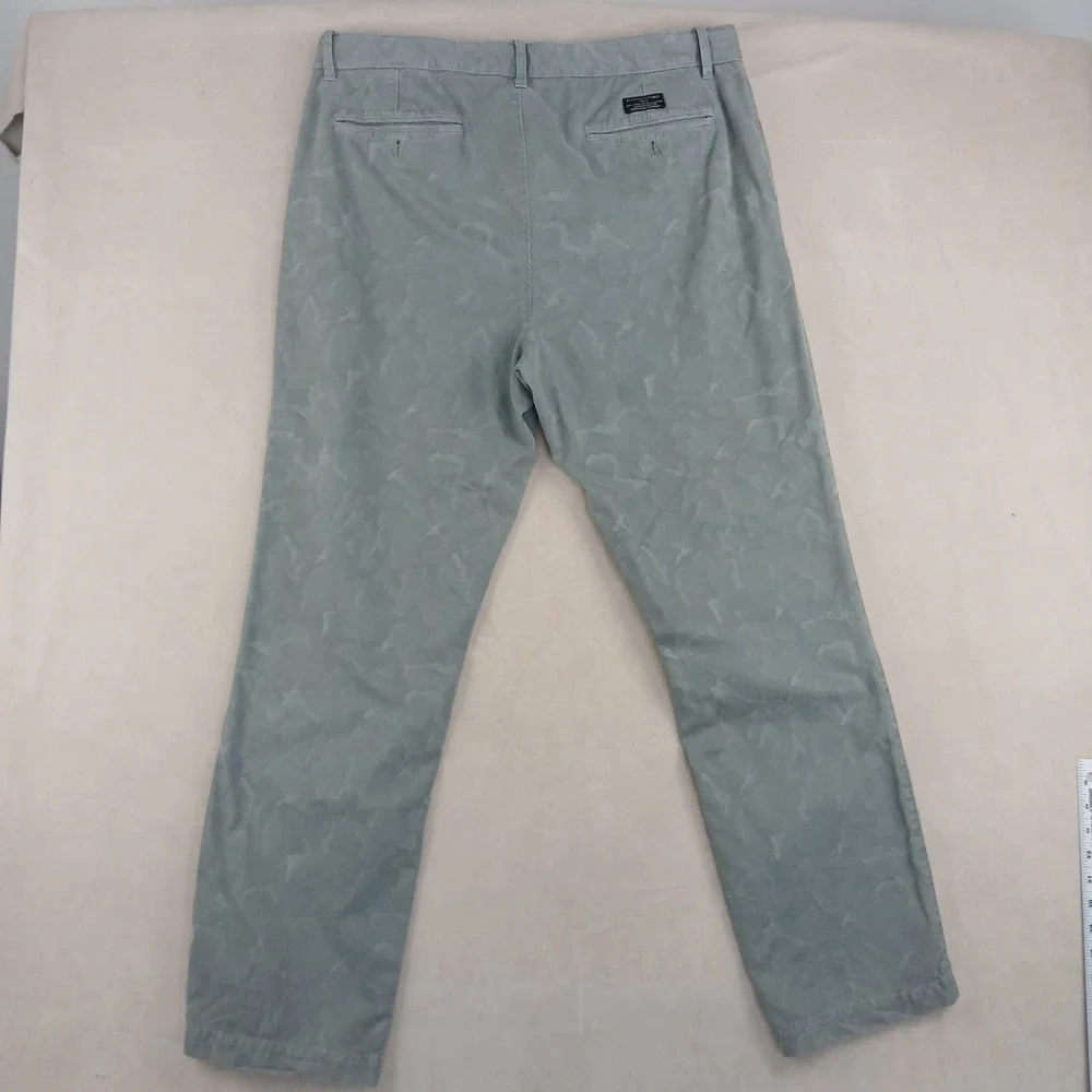 Banana Republic Aiden Chino 36x32 Mens Pants FLAWS Blue Camo **Actual 36x31 **